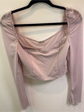NWT Intimately Free‎ People Pink Mesh Corset Crop Top Size Small